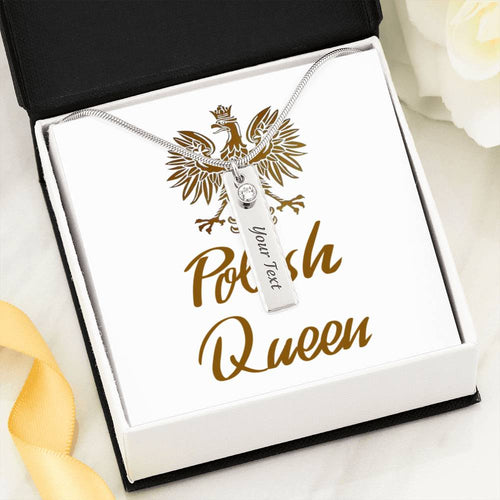 Polish Queen Birthstone Name Necklace. Personalized Christmas Gift