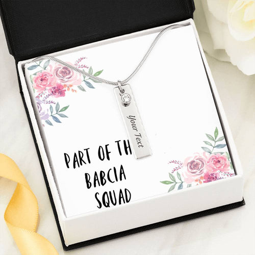 Part of the Babcia Squad Birthstone Name Necklace