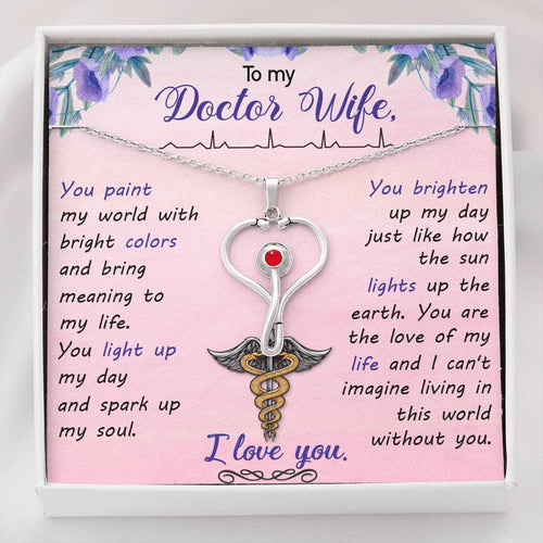 Doctor Wife Gift. Stethoscope Necklace