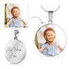 Personalized Gift- Circle Picture Charm on Necklace Chain