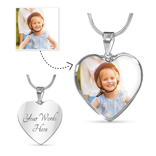 Personalized Gift- Heart Picture Charm Necklace