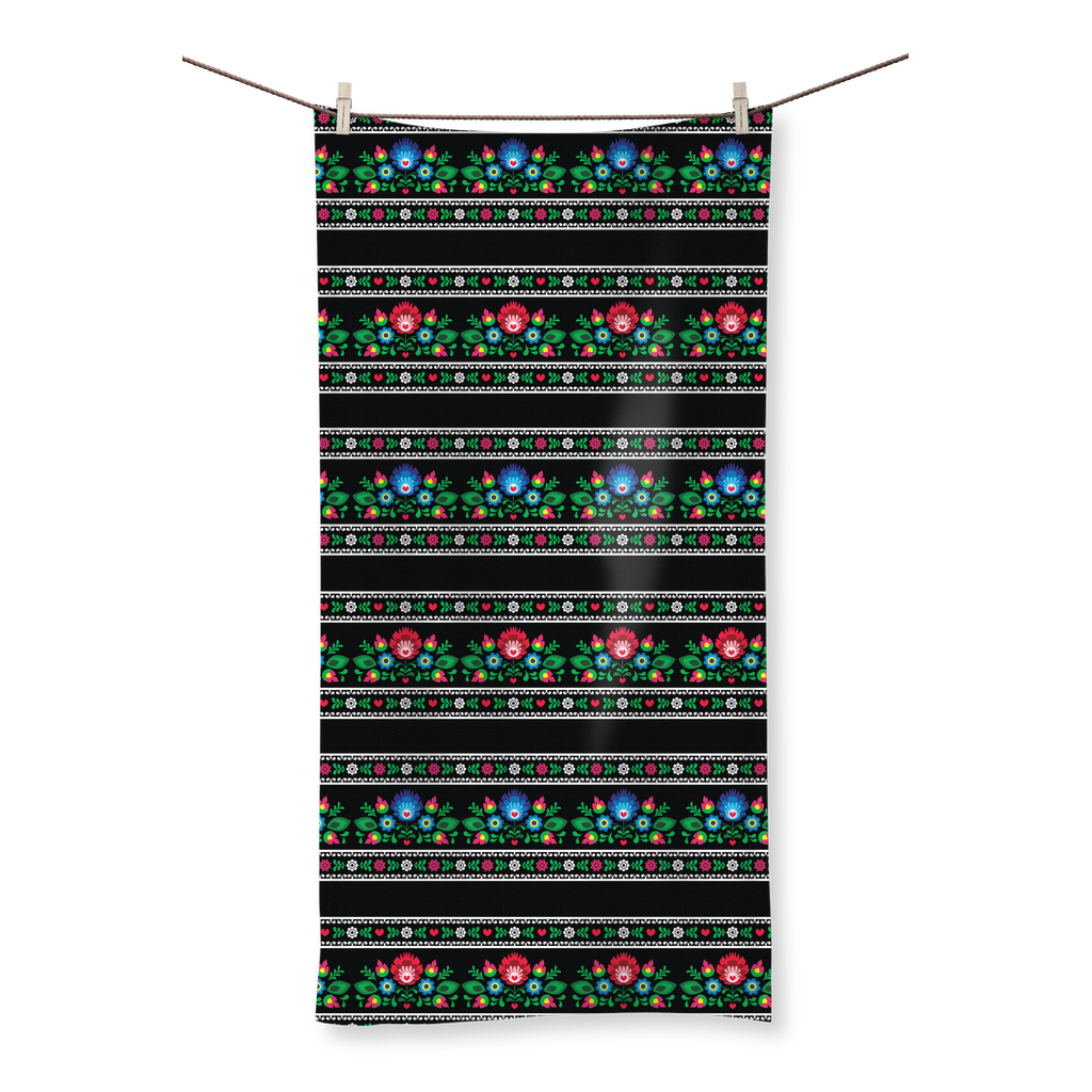 Black Floral Sweater 1 ﻿Sublimation All Over Towel