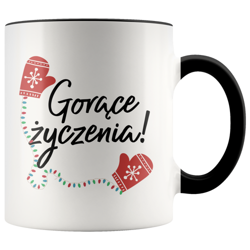 Gorące życzenia Warm Wishes mug with colored handle