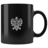 White Polish Eagle on a Black Coffee Mug