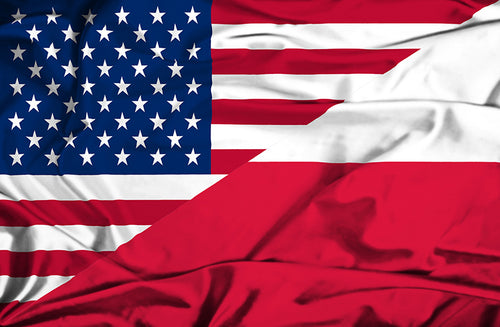 American Polish Flags Sticker