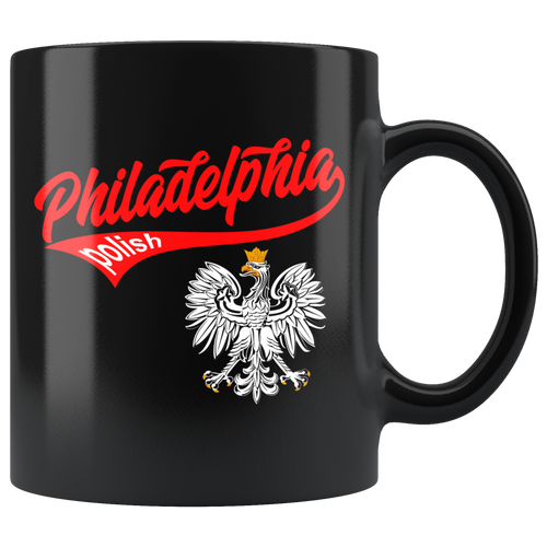 Philadelphia Polish Black 11oz Mug - My Polish Heritage