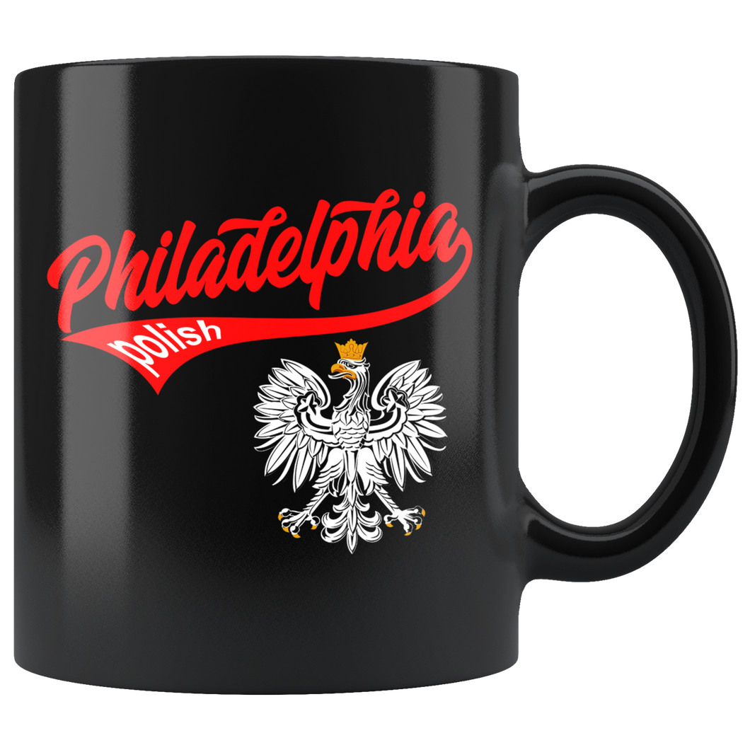 Philadelphia Polish Black 11oz Mug - My Polish Heritage