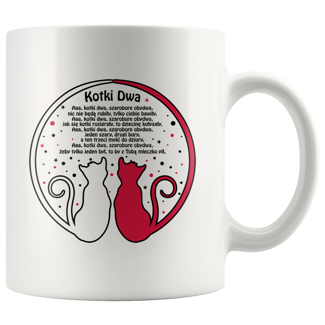 Kotki Dwa White 11oz Mug - My Polish Heritage