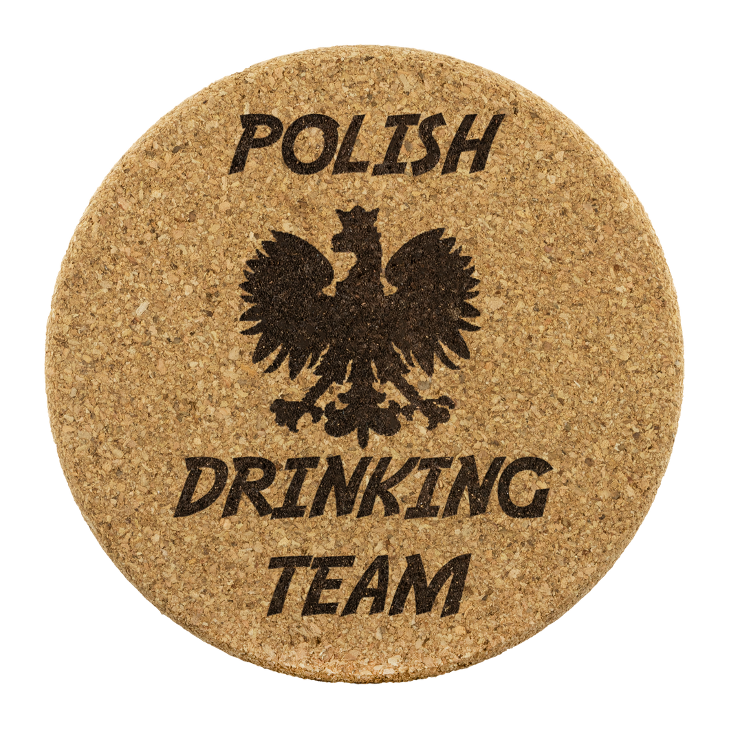 Polish Drinking Team Cork Coaster Set of 4
