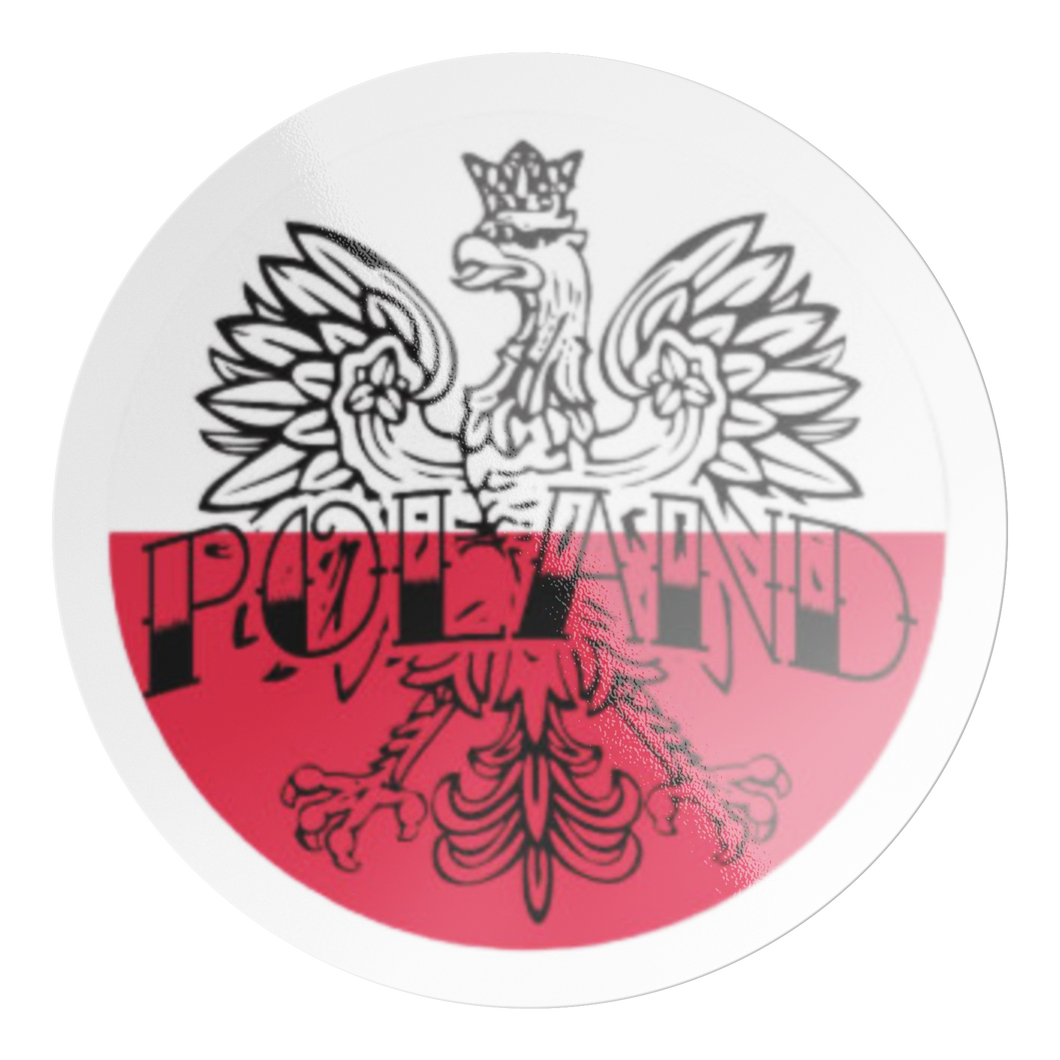 Poland Eagle Red and White Circle Decal Sticker
