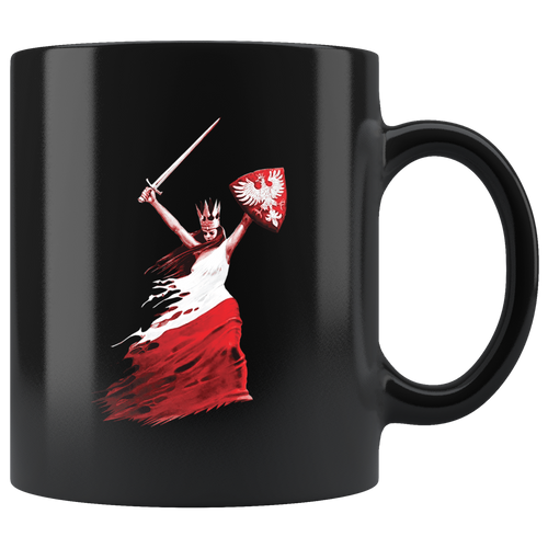 Polish Woman Warrior Black 11oz Mug