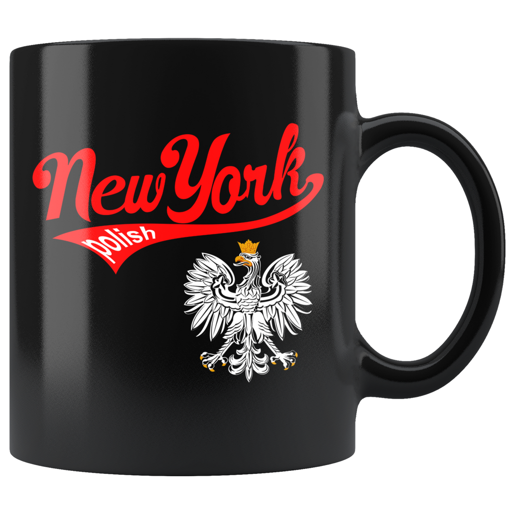 New York Polish Black 11oz Mug - My Polish Heritage