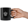 White Polish Eagle on a Black Coffee Mug