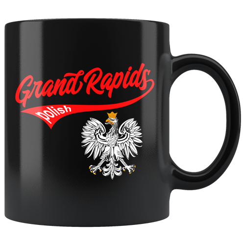 Grand Rapids Polish Black 11oz Mug - My Polish Heritage