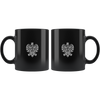 White Polish Eagle on a Black Coffee Mug