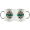Polish Folk Art Rooster Circle Coffee Mug. 11oz and 15oz