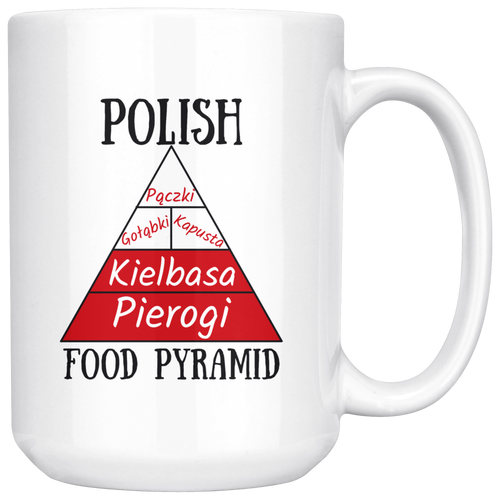 Polish Food Pyramid 15 oz white mug